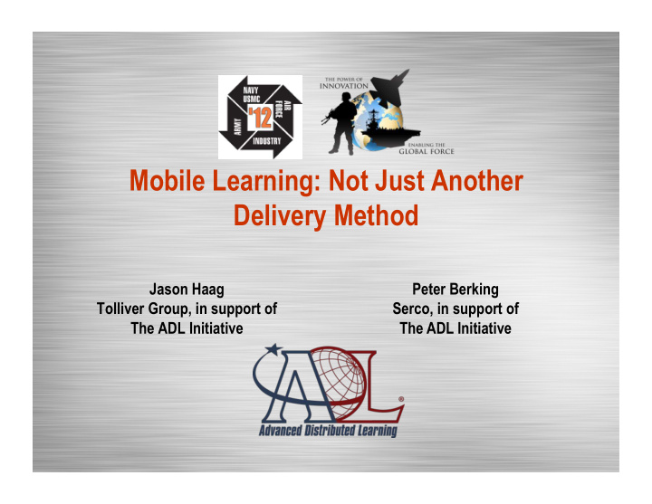 mobile learning not just another delivery method