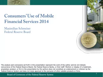 The analysis and conclusions set forth in this presentation represent the work of the author and