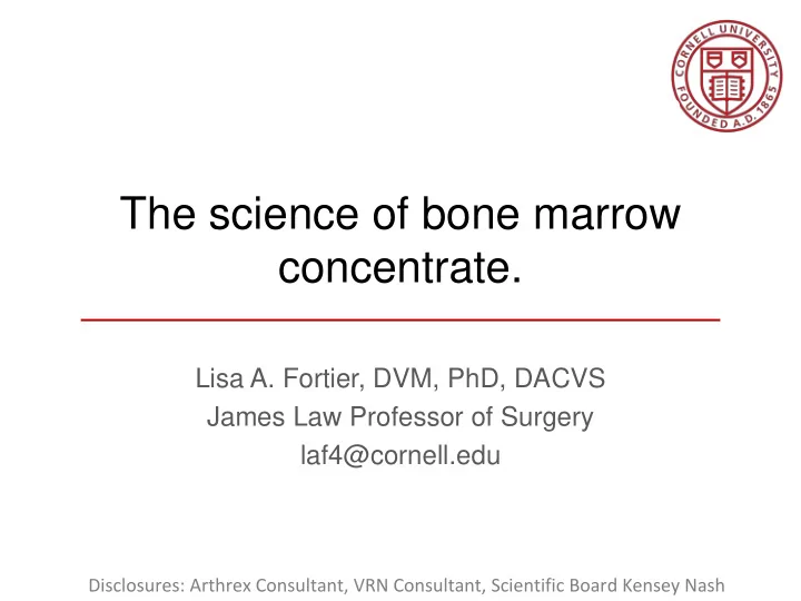 the science of bone marrow concentrate