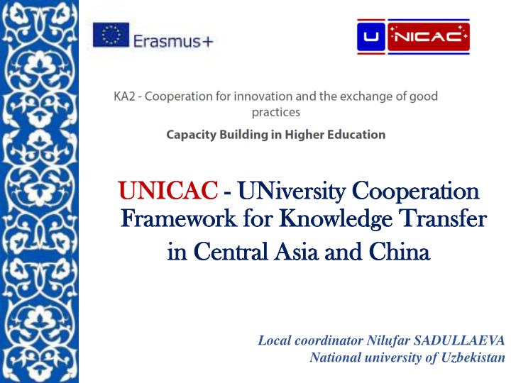 unica cac universi versity ty coo ooperati peration on