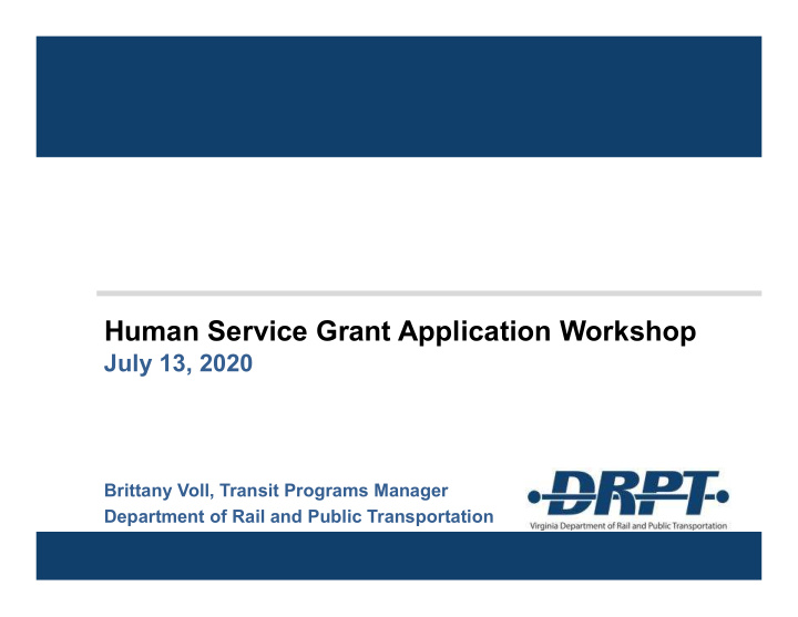 human service grant application workshop