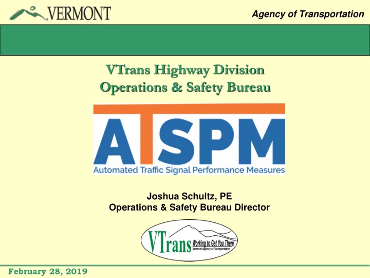 vtrans highway division operations safety bureau