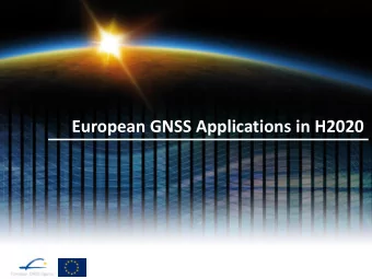 European GNSS Applications in H2020  Agenda  European GNSS Agency  EU-GNSS potential  FP7-