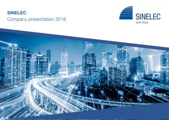 Company presentation 2018 SINELEC  THE GAVIO GROUP TECHNOLOGY COMPANY  Sinelec gathers together