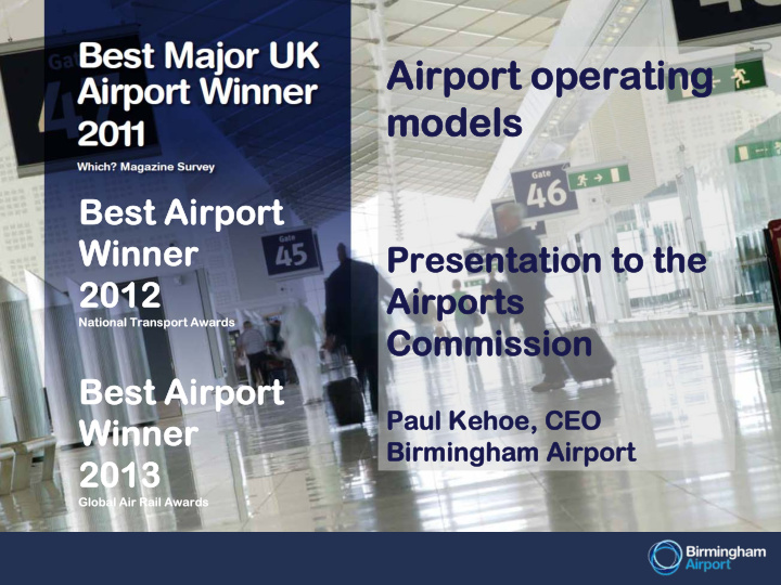 airport operating airport operating models models