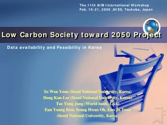 Low  Carbon Society tow ard 2 0 5 0  Project  Low  Carbon Society tow ard 2 0 5 0  Project  Data