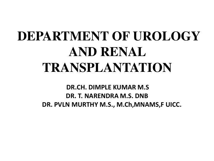 department of urology and renal transplantation