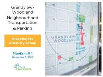 Stakeholder  Advisory Group  Meeting # 1  November 3, 2016  In  Introdu  oduction  ions  In