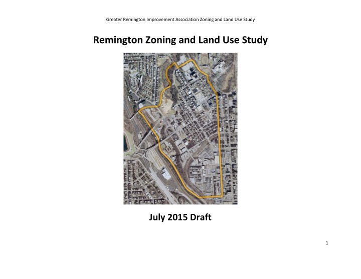 remington zoning and land use study