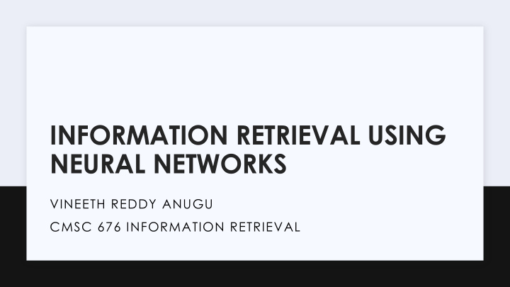 information retrieval using neural networks