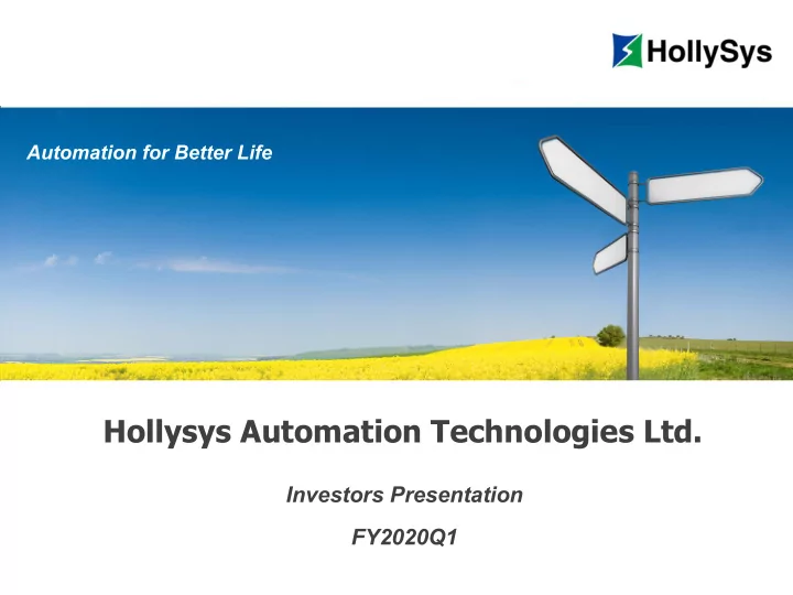 hollysys automation technologies ltd