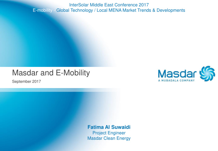 masdar and e mobility