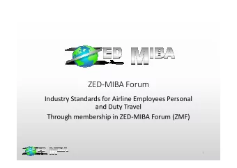 ZED-MIBA Forum  Industry Standards for Airline Employees Personal  and Duty Travel  Through