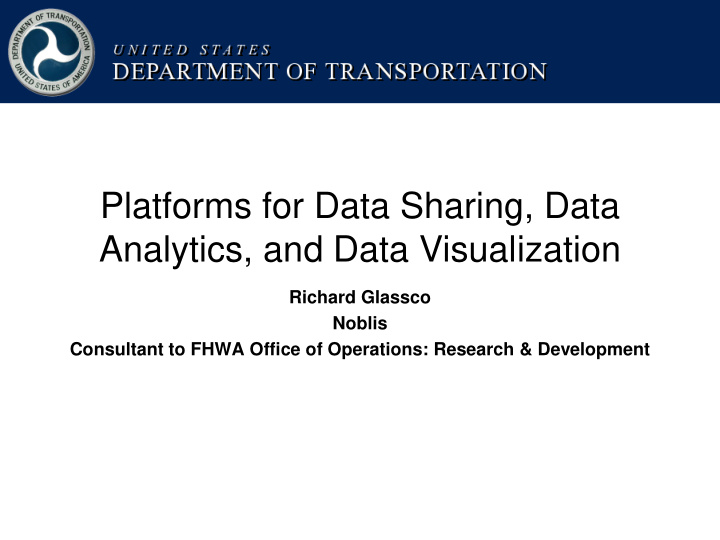 platforms for data sharing data analytics and data