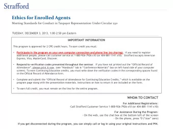 Ethics for Enrolled Agents  Meeting Standards for Conduct in Taxpayer Representation Under Circular
