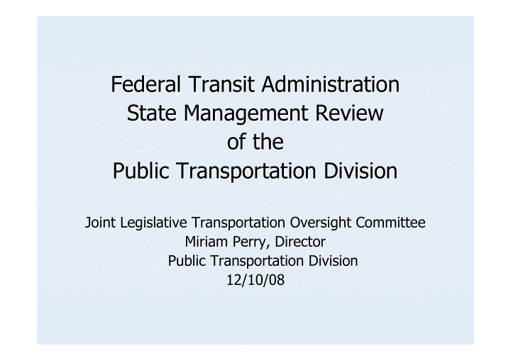 federal transit administration federal transit