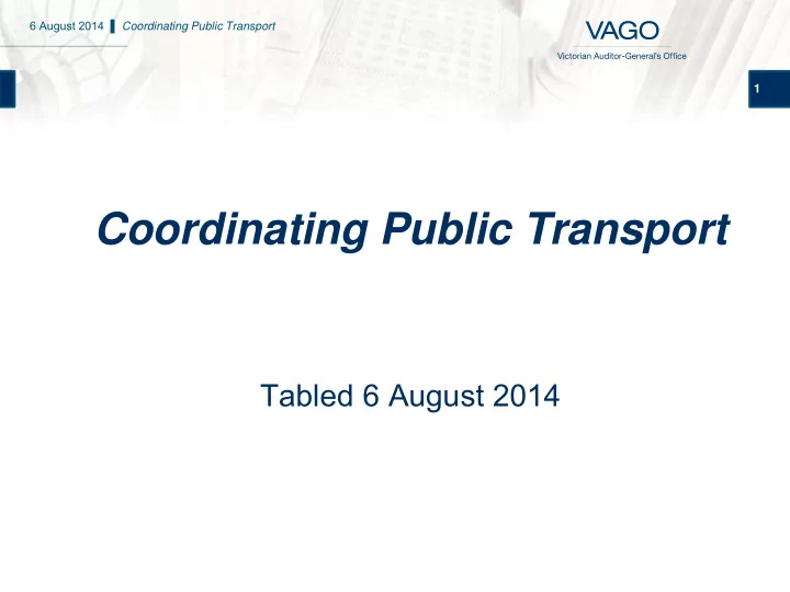 coordinating public transport