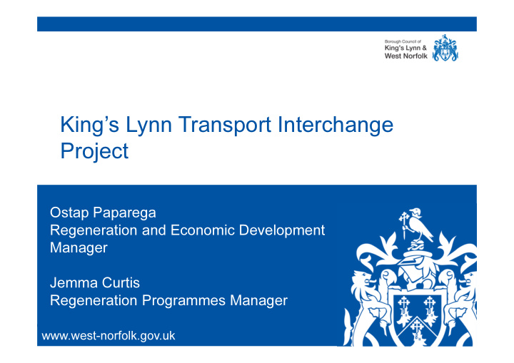 king s lynn transport interchange project