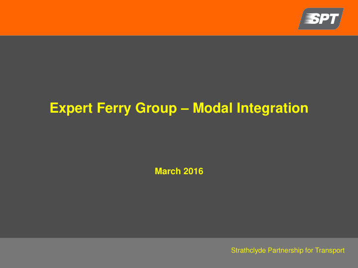 expert ferry group modal integration
