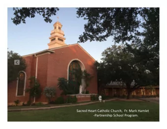 Sacred Heart Catholic Church,  Fr. Mark Hamlet  -Partnership School Program.  Mission:  Partner