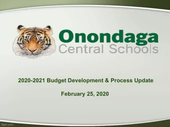 2020-2021 Budget Development &amp; Process Update  February 25, 2020  Strategic Goals  Strategic