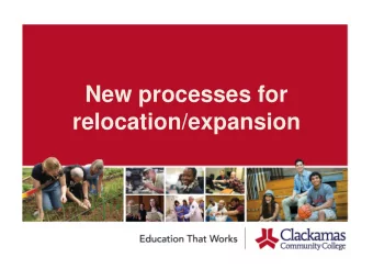 relocation/expansion  Whats this all about?  Shoring up our approach to evaluating and