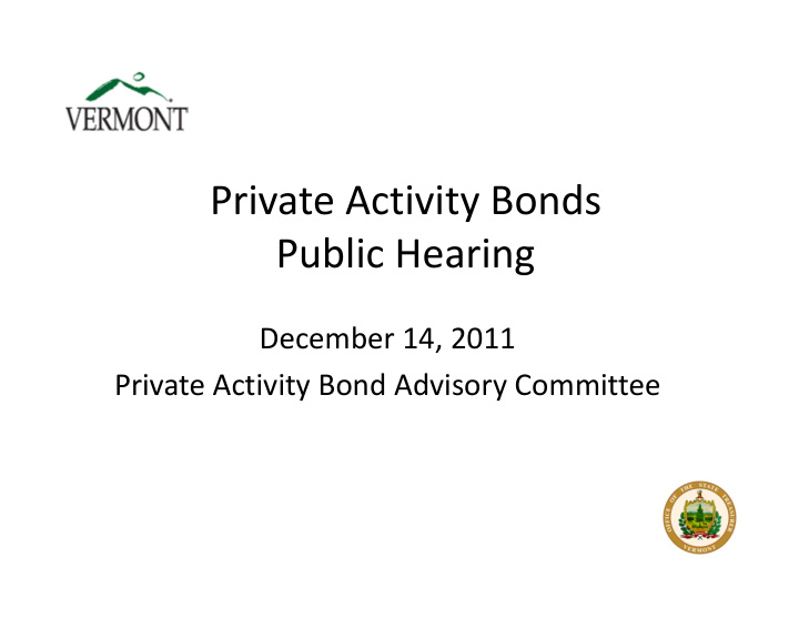 private activity bonds public hearing