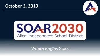 October 2, 2019  Wh  Where  ere Ea  Eagles  les So  Soar!  ar!  September 16th Reflections