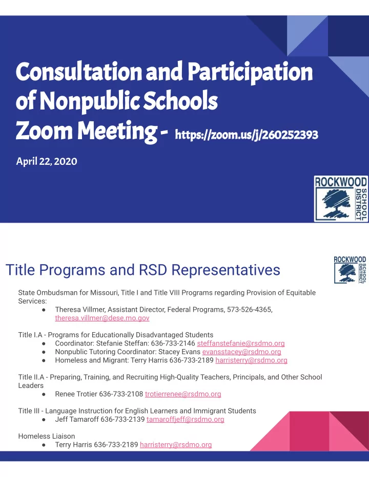 consultation and participation of nonpublic schools
