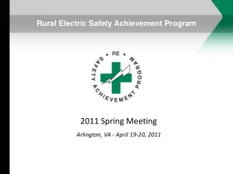 2011 Spring Meeting Arlington, VA - April 19-20, 2011  Meeting Agenda  Tuesday  April 19, 2011