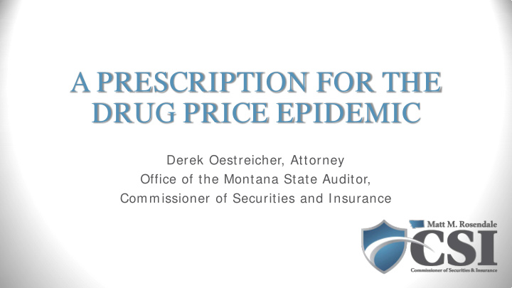 a prescription for the drug price epidemic