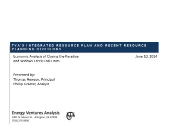 Energy Ventures Analysis  1901 N. Moore St.   Arlington, VA 22209  (703) 276 8900  ABOUT ENERGY