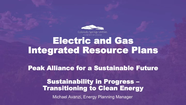 elect lectric ic and and gas gas int ntegrated ed res