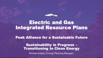 Elect  lectric  ic and  and Gas  Gas  Int  ntegrated  ed Res  esour  ource  ce Plans  lans  Peak
