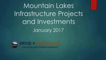 Infrastructure Projects  and Investments  January 2017  Presentation &amp; Discussion of: