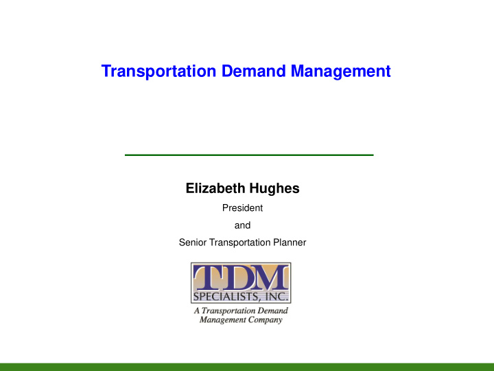 transportation demand management