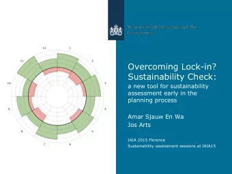 Sustainability Check:  a new tool for sustainability  assessment early in the  planning process