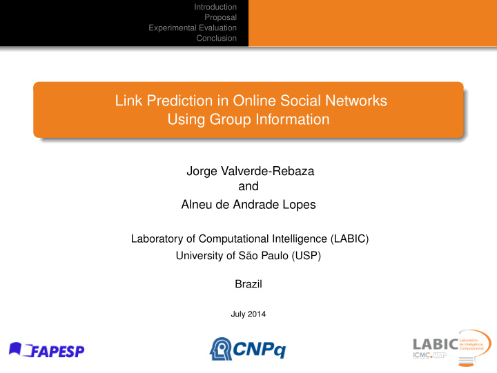 link prediction in online social networks using group