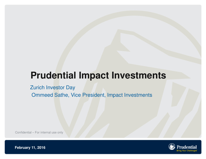 prudential impact investments