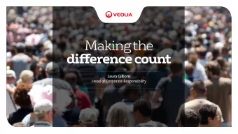 Making the  difgerence count  Laura Gillions  Head of Corporate Responsibility  An Act  of Law