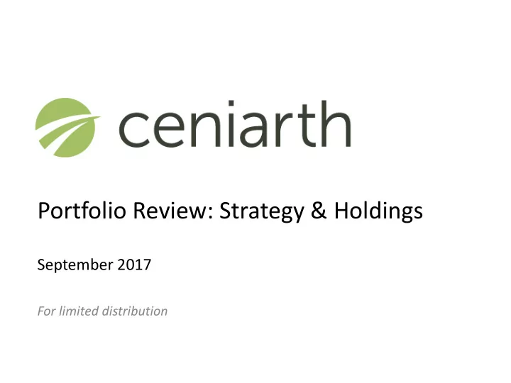 portfolio review strategy holdings