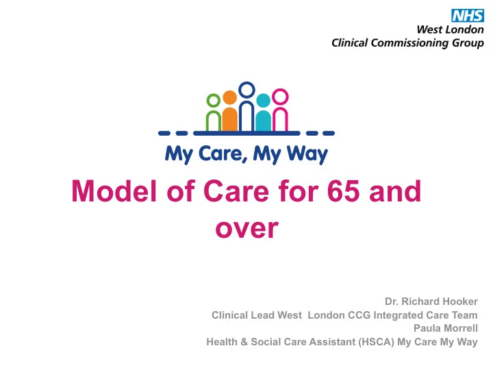 model of care for 65 and over