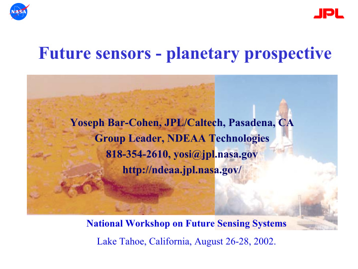 future sensors planetary prospective