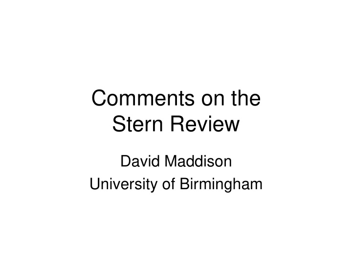 comments on the stern review