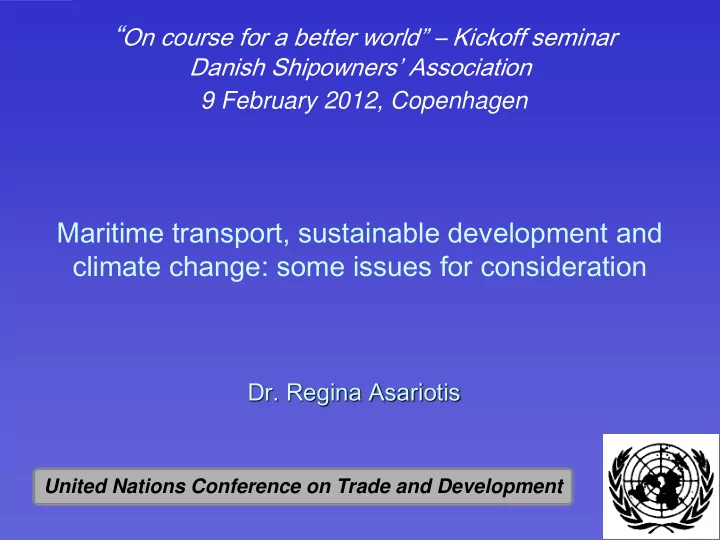 maritime transport sustainable development and climate