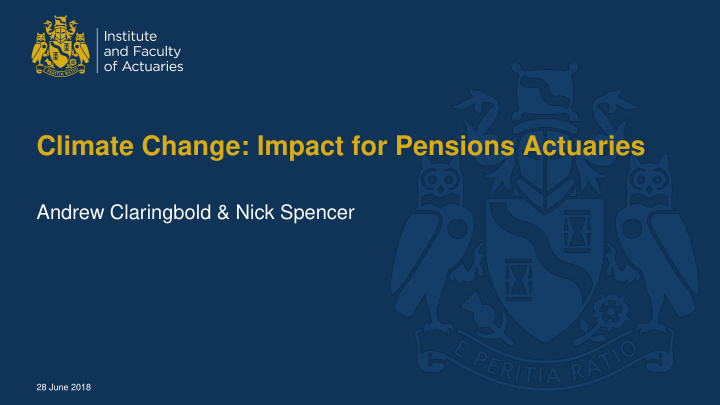 climate change impact for pensions actuaries