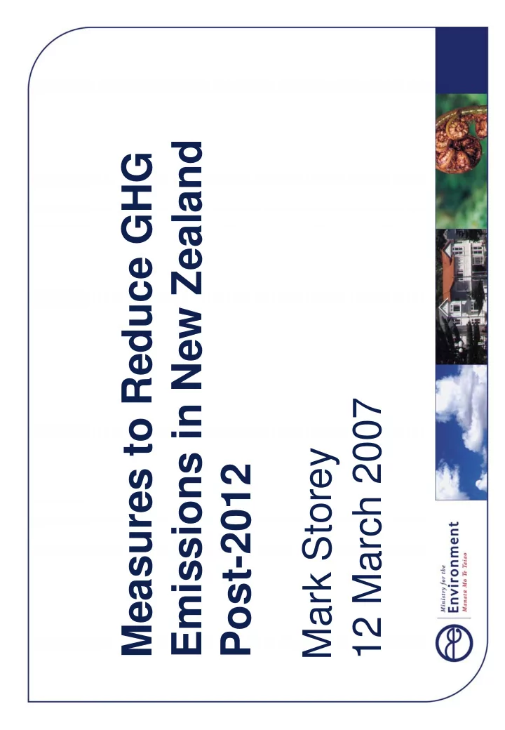 emissions in new zealand measures to reduce ghg