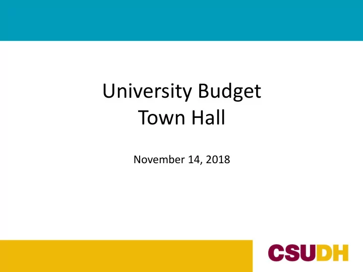 university budget town hall