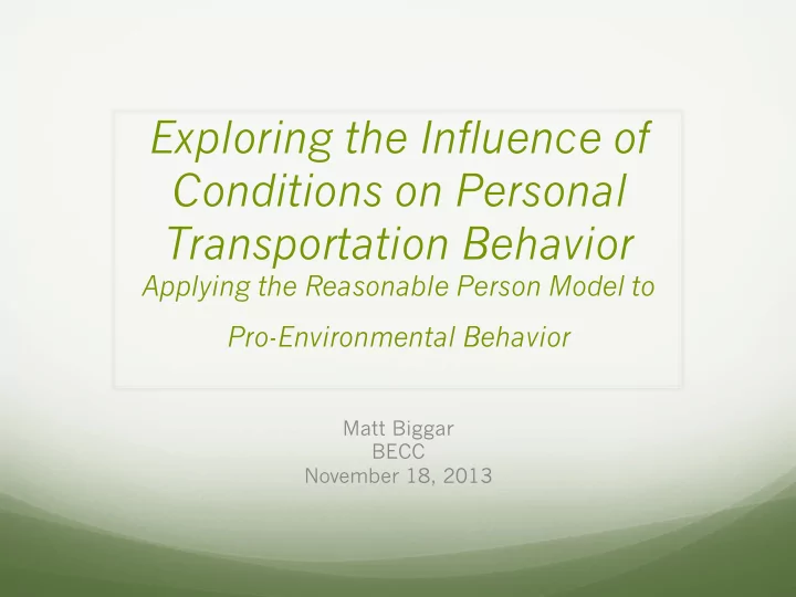 pro environmental behavior