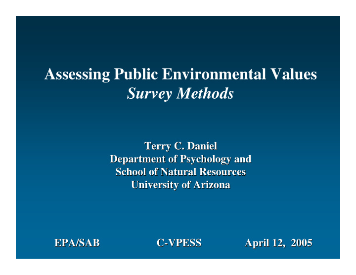 assessing public environmental values survey methods